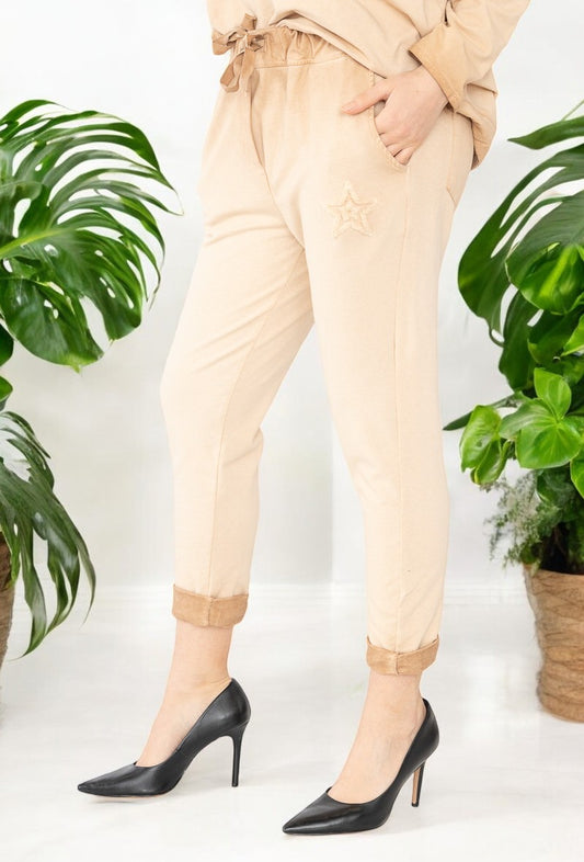 Pantalon Uni avec Étoiles – Confort et Style